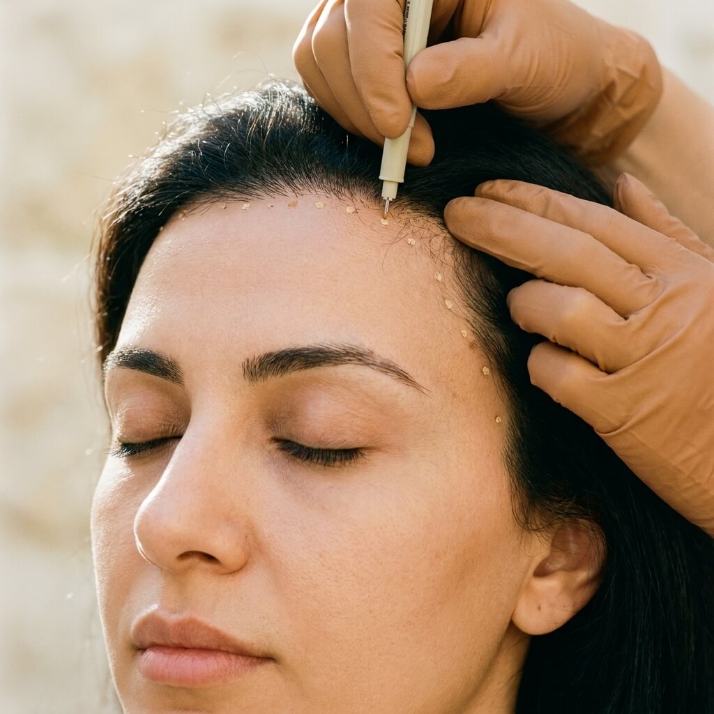 nadia-hairline-marking-fine-surgical-marker-warm-gloves-temples