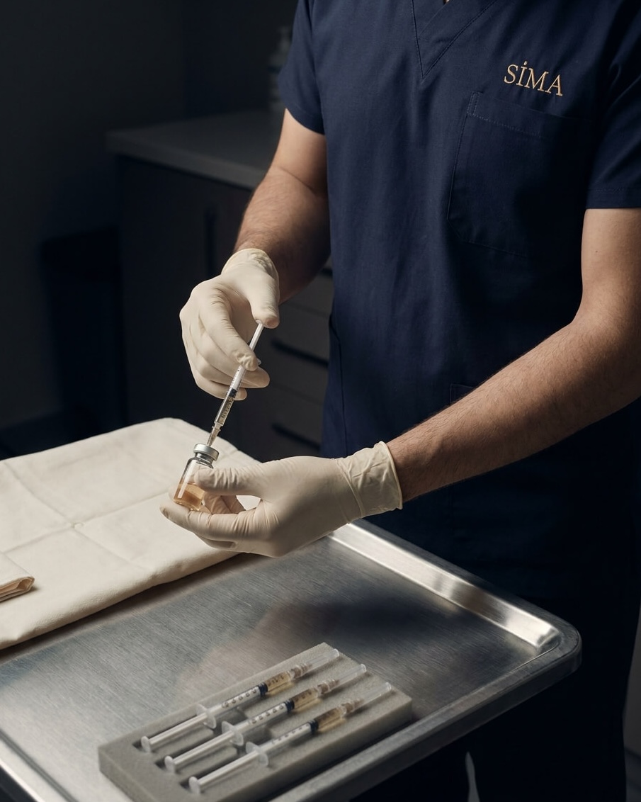 specialist-gloved-hands-mesotherapy-syringe-stainless-tray