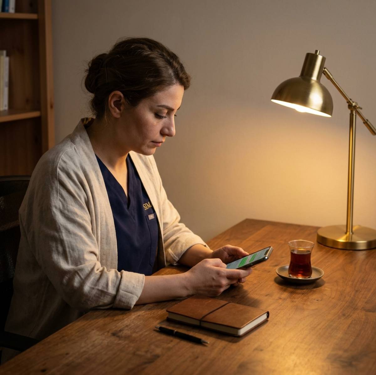 consultation-coordinator-reading-message-brass-lamp